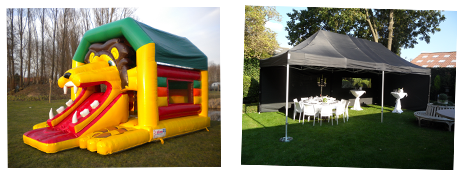 Totaalpakket springkasteel + tent Totaalpakket springkasteel + tent
